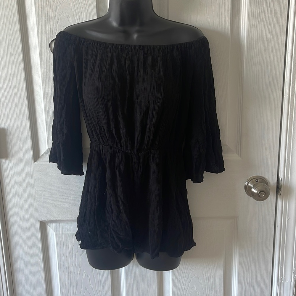 Top shop black romper size 4
